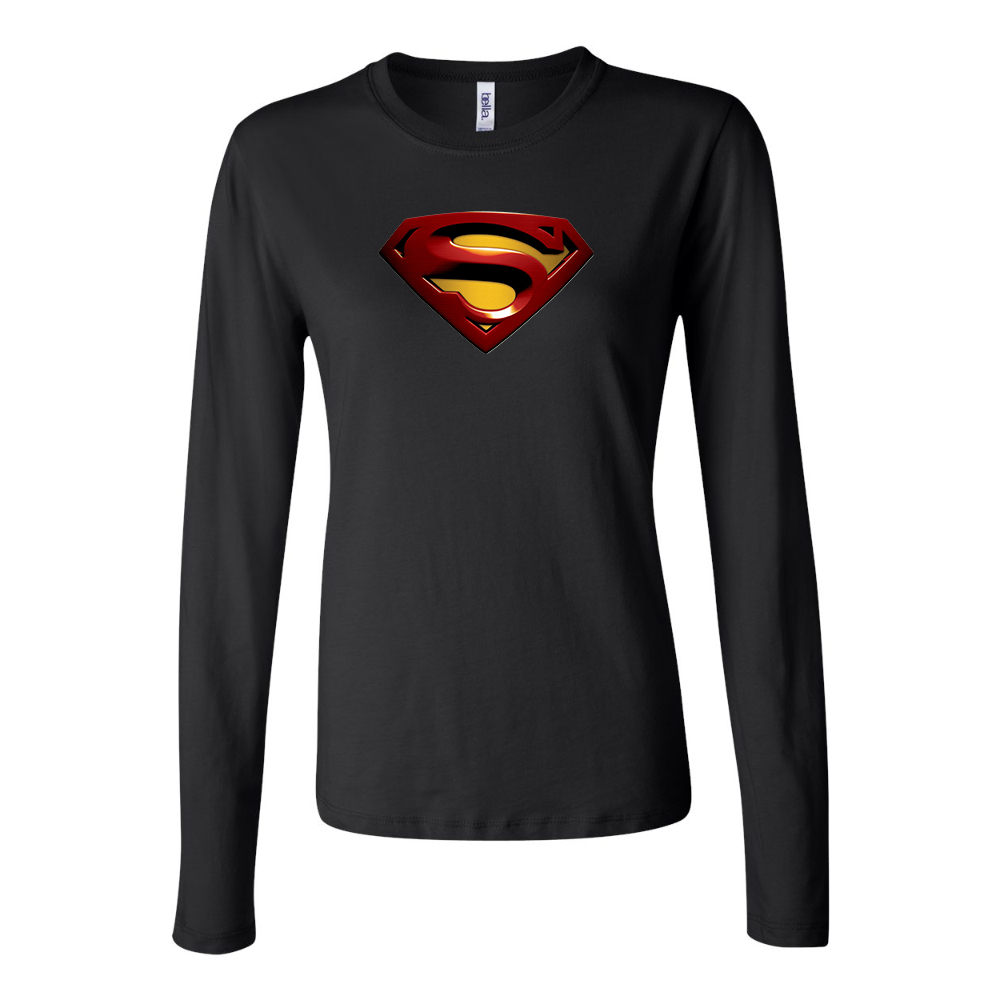 Women's Superman Superhero Long Sleeve T-Shirt