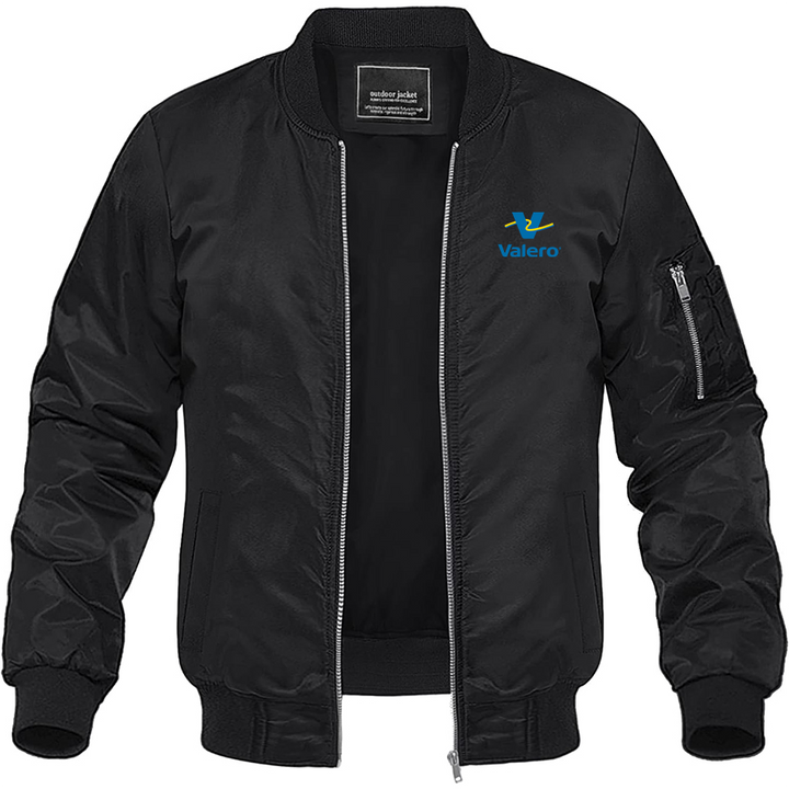 Men's Valero Gas Station Logo Lightweight Bomber Jacket