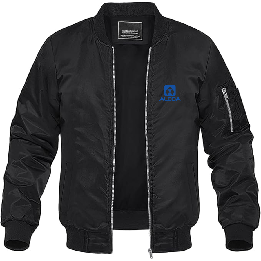Men's Alcoa Logo Lightweight Bomber Jacket Windbreaker Softshell Varsity Jacket Coat