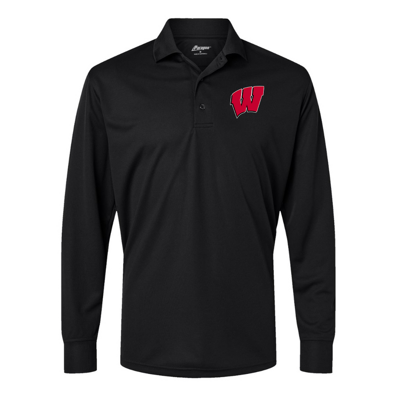 Men's  Wisconsin Badgers  Paragon Prescott Long Sleeve Polo