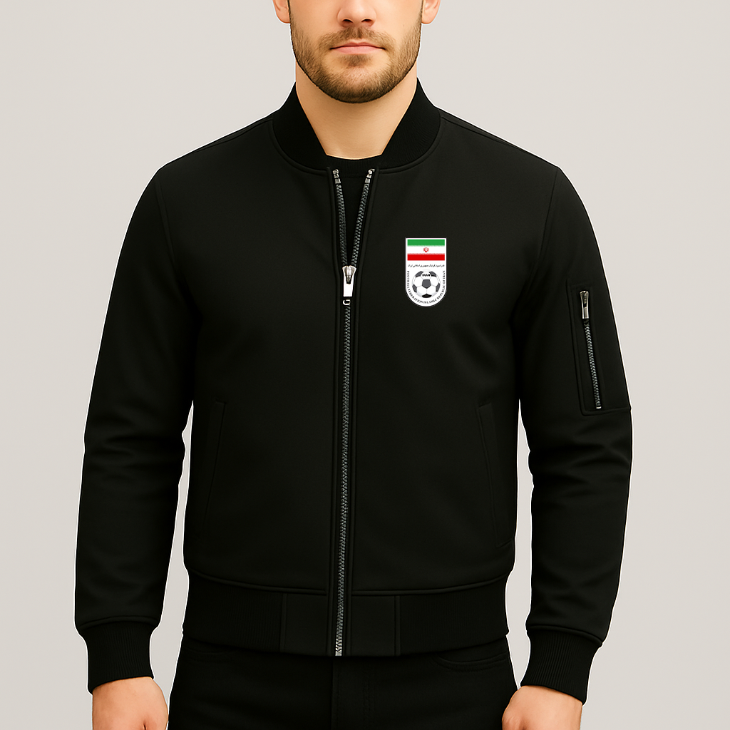 Men's Iran National Soccer Team Lightweight Bomber Jacket Windbreaker Softshell Varsity Jacket Coat