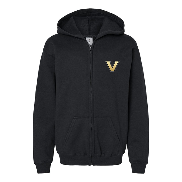 Gildan Heavy Blend Youth Vanderbilt Commodores Full Zip Hooded Sweatshirt
