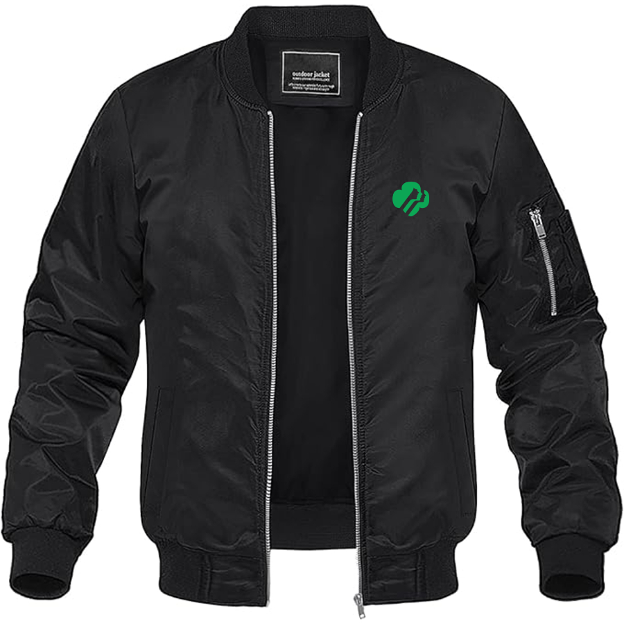 Men's Girl Scouts Logo Lightweight Bomber Jacket Windbreaker Softshell Varsity Jacket Coat