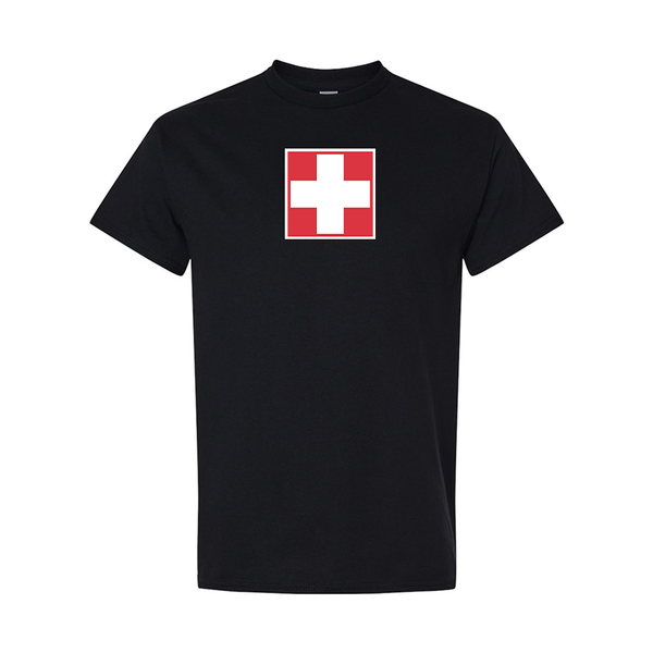 Men's Switzerland National Football Soccer Team Gildan Heavy Cotton T-Shirt