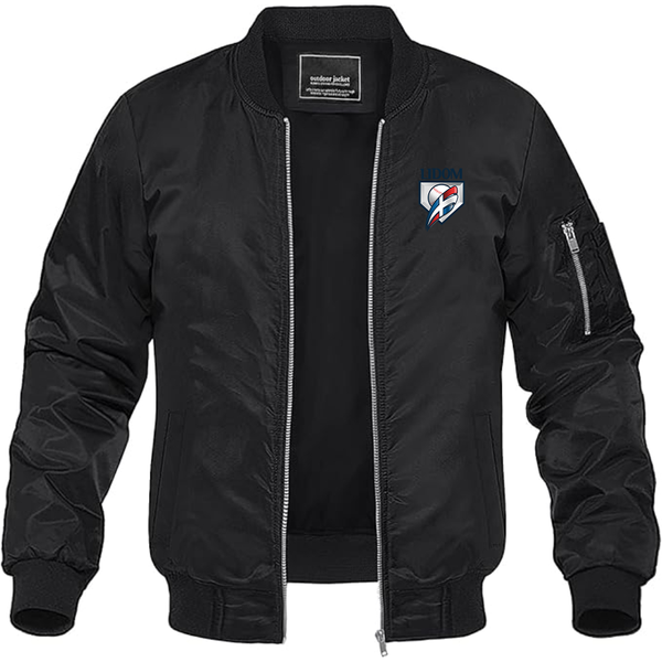 Men's Lidom Logo Lightweight Bomber Jacket Windbreaker Softshell Varsity Jacket Coat