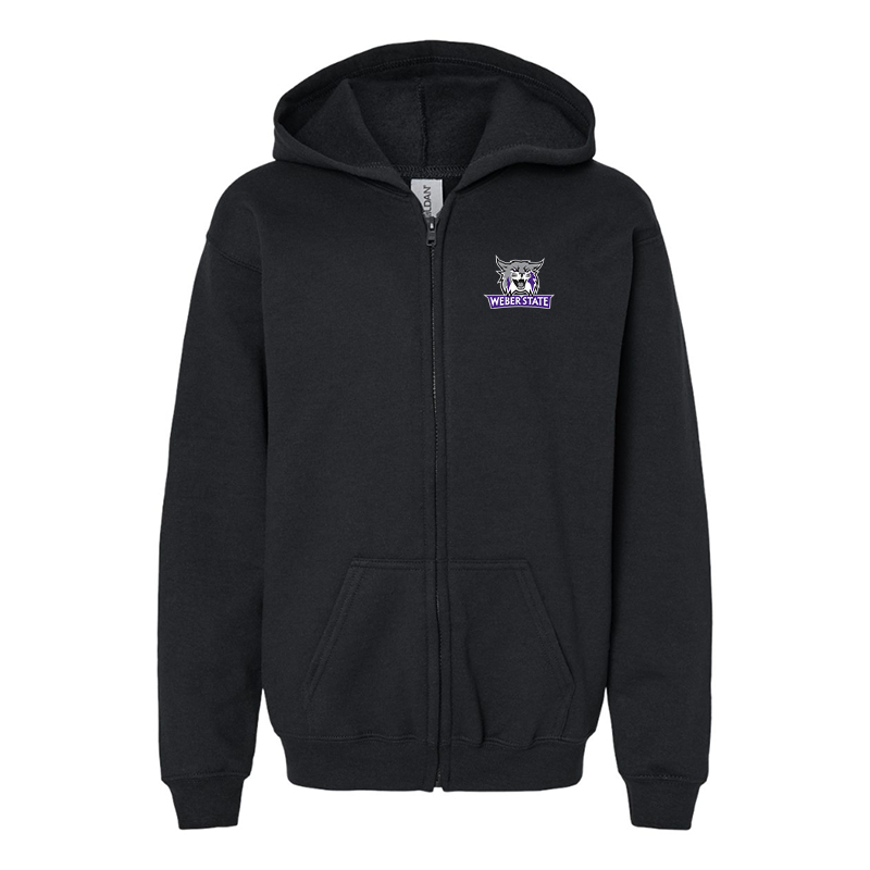 Gildan Heavy Blend Youth Weber State Wildcats Full Zip Hooded Sweatshirt