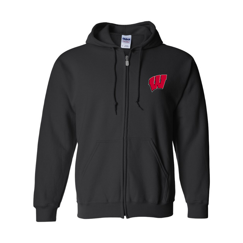 Men's  Wisconsin Badgers JERZEES NuBlend Full-Zip Hooded Sweatshirt