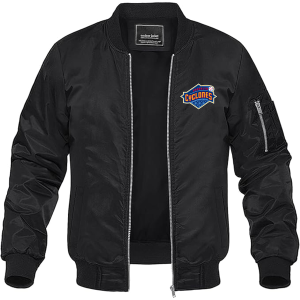 Men's  Brooklyn Cyclones Logo Lightweight Bomber Jacket Windbreaker Softshell Varsity Jacket Coat