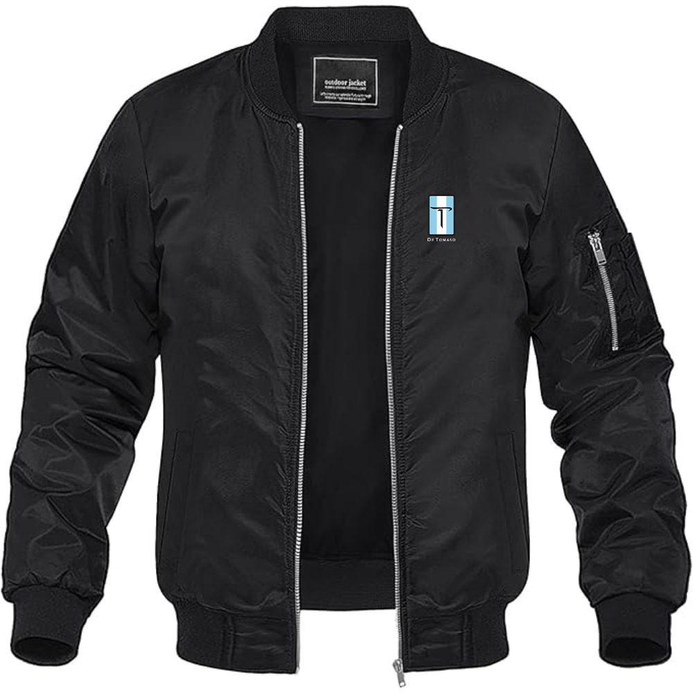 Men's De Tomaso Logo Lightweight Bomber Jacket Windbreaker Softshell Varsity Jacket Coat