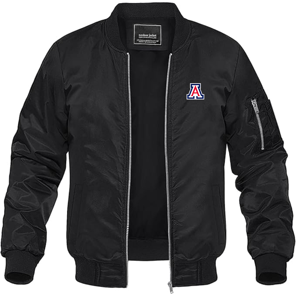 Men's Arizona Wildcats Lightweight Bomber Jacket Windbreaker Softshell Varsity Jacket Coat