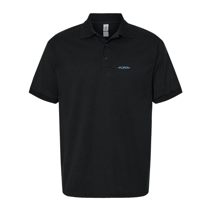 Men's Foffa Blue Logo Dry Blend Polo - Black