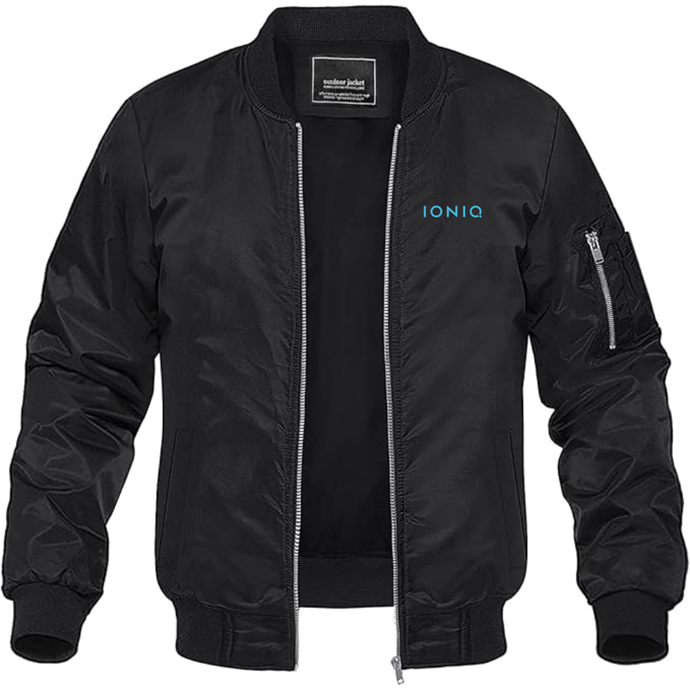 Men's Ioniq Logo Lightweight Bomber Jacket Windbreaker Softshell Varsity Jacket Coat