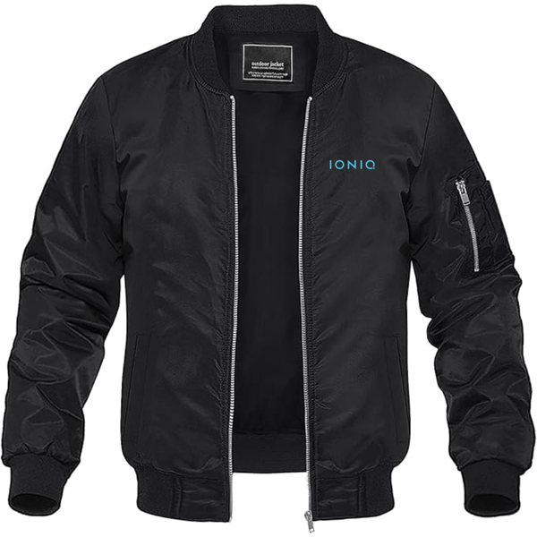 Men's Ioniq Logo Lightweight Bomber Jacket Windbreaker Softshell Varsity Jacket Coat
