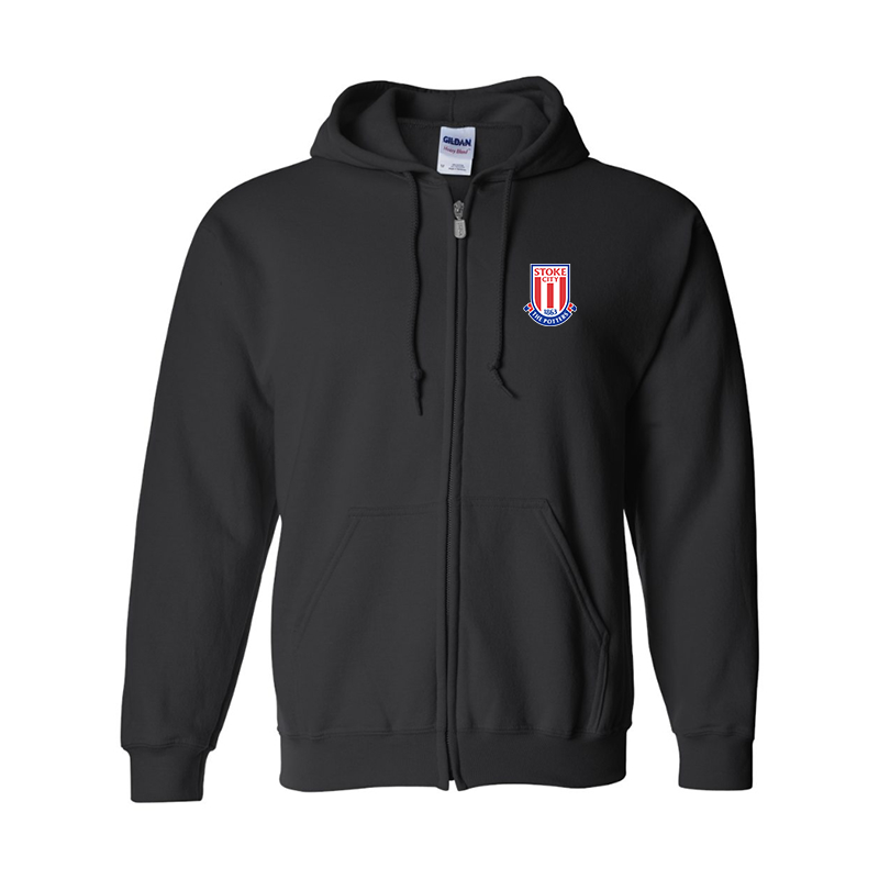 Men's Stoke City Soccer  Gildan  Heavy Blend Full Zip Hooded Sweatshirt