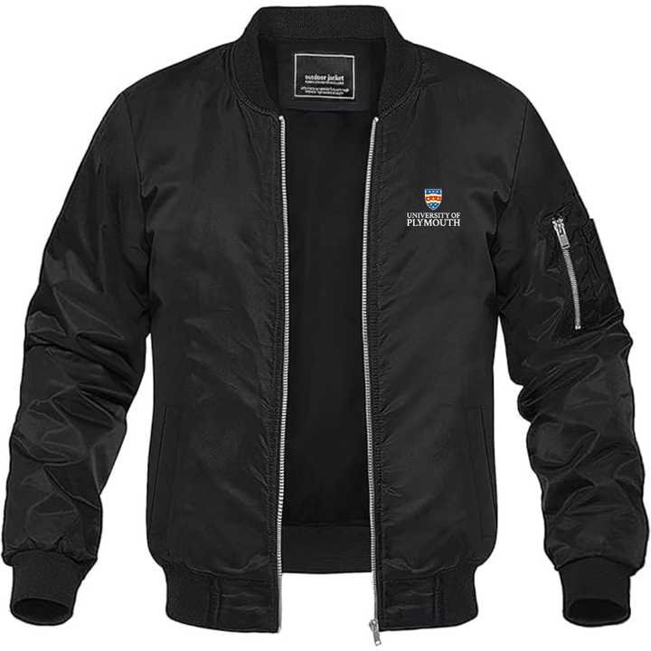 Men's University of Plymouth Logo Lightweight Bomber Jacket