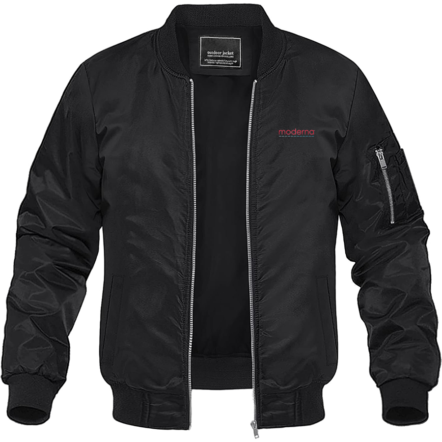 Men's Moderna Logo Lightweight Bomber Jacket Windbreaker Softshell Varsity Jacket Coat