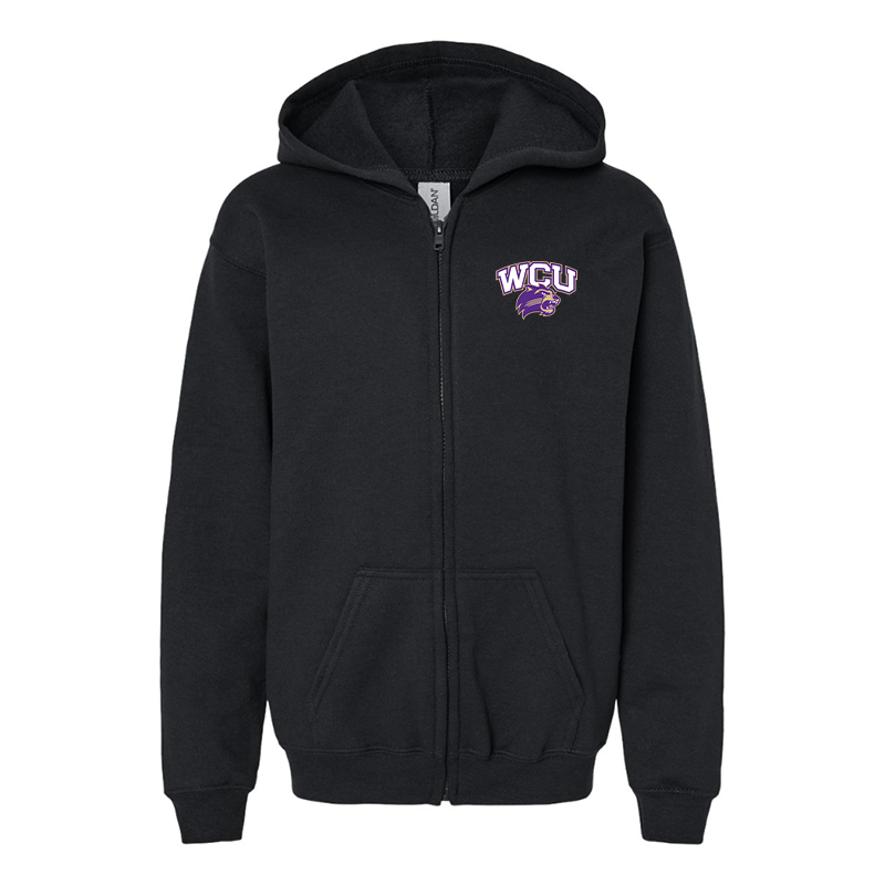 Gildan Heavy Blend YouTH Western Carolina Catamounts Full Zip Hooded Sweatshirt