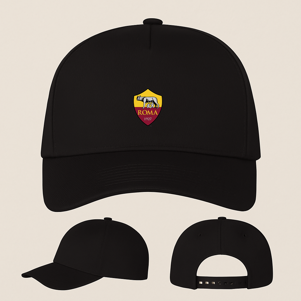 AS Roma FC Five Panel Twill Snapback Cap