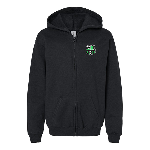 Gildan Heavy Blend Youth U.S. Sassuolo Soccer Full Zip Hooded Sweatshirt
