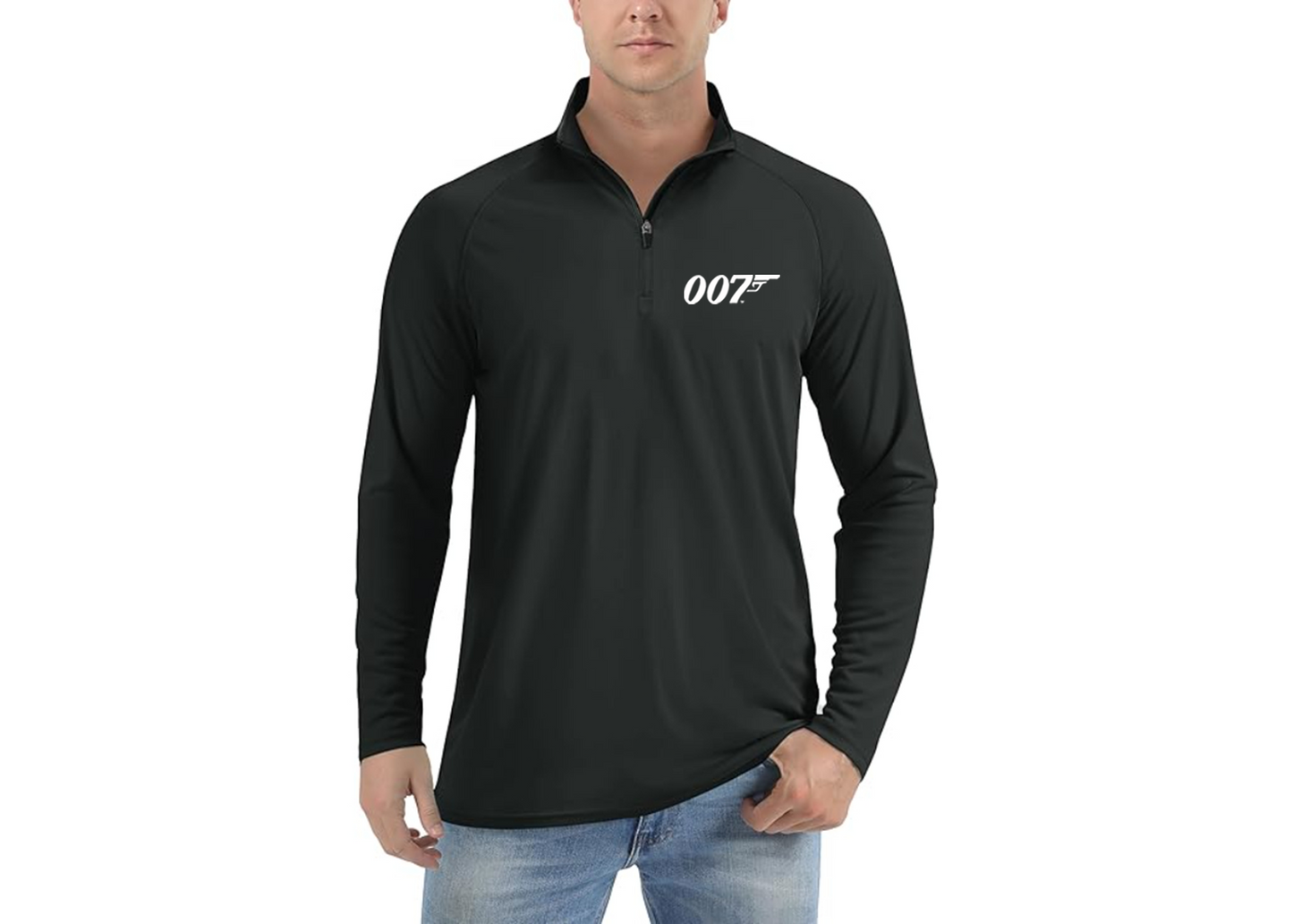 007 James Bond Movie - Lightweight Quarter-Zip Athletic Shirt – Long Sleeve Performance Wear