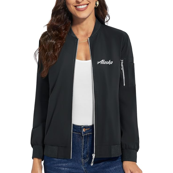 Women's Alaska Airline Premium Bomber Jacket Outerwear