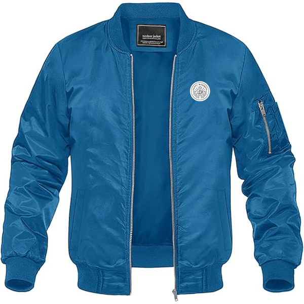 Men's Happy Mammoth Logo Lightweight Bomber Jacket Windbreaker Softshell Varsity Jacket Coat