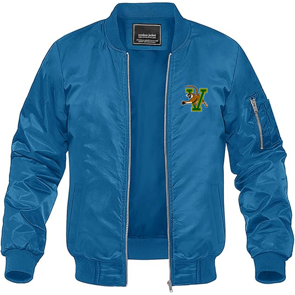 Men's Vermont Catamounts  Lightweight Bomber Jacket Windbreaker Softshell Varsity Jacket Coat