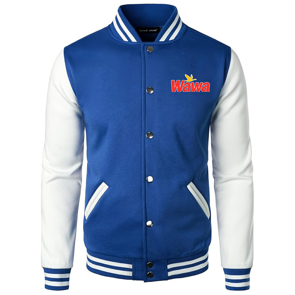 Men's  Wawa Gas Station Varsity Baseball Jacket Cotton Blend Letterman Jackets