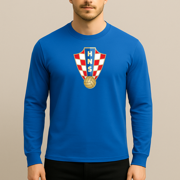 Men's Croatia National Soccer Team Long Sleeve T-Shirt