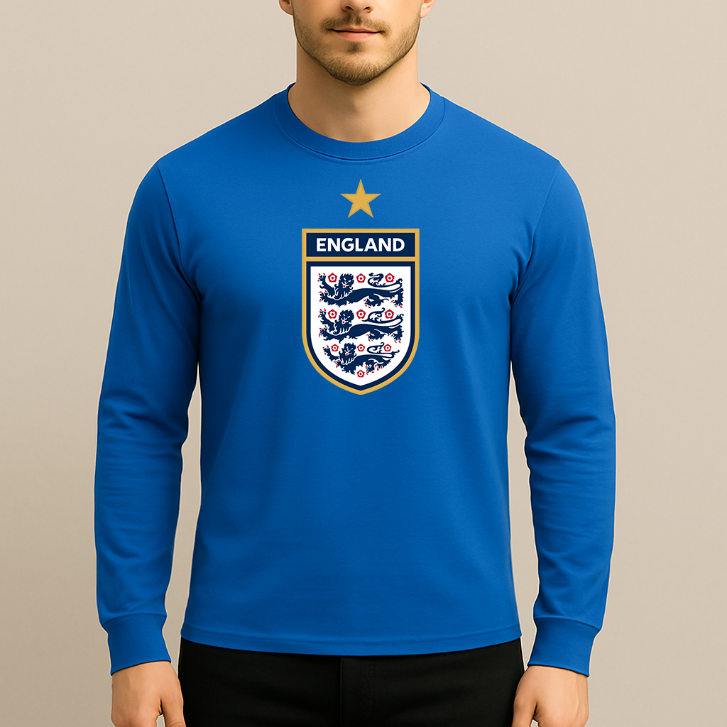 Men's England National Soccer Team Long Sleeve T-Shirt