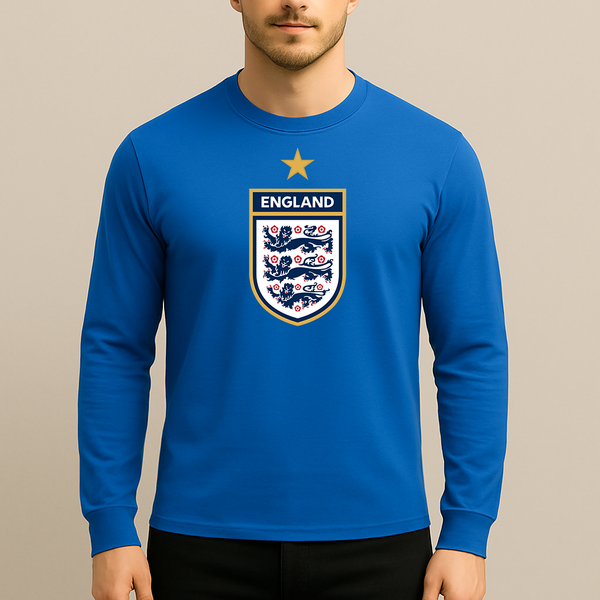 Men's England National Soccer Team Long Sleeve T-Shirt