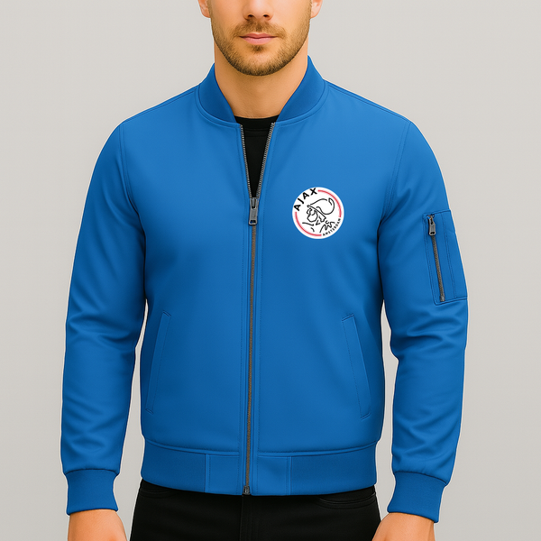 Men's Amsterdamsche FC Ajax Lightweight Bomber Jacket Windbreaker Softshell Varsity Jacket Coat