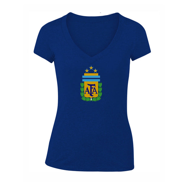 Women's Argentina National Soccer Team V-Neck T-Shirt