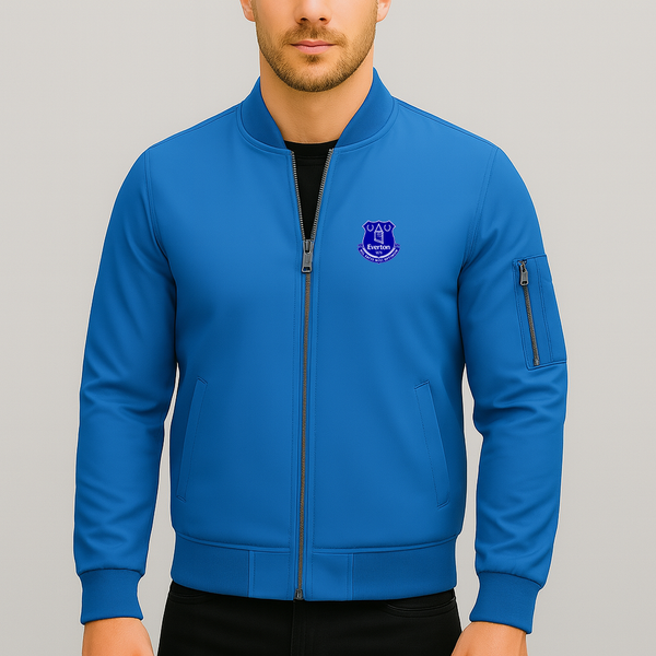 Men's Everton FC Lightweight Bomber Jacket Windbreaker Softshell Varsity Jacket Coat