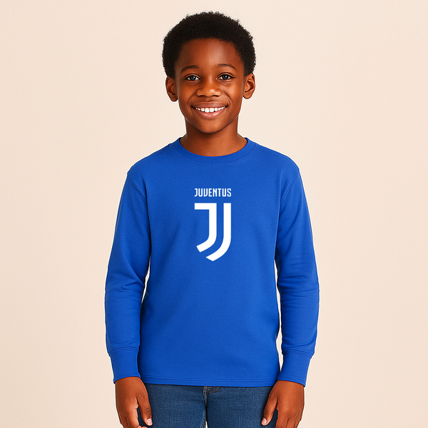 Youth Kids Juventus Soccer Long Sleeve T-Shirt