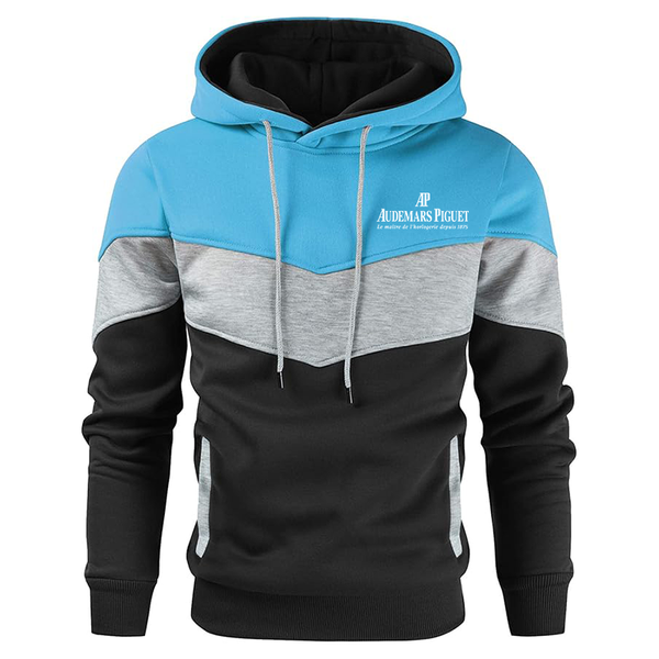 Men's Audemars-Piguet Novelty Color Block Pullover Fleece Hoodie Long Sleeve Casual