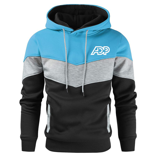 Men's ADP  Novelty Color Block Pullover Fleece Hoodie Long Sleeve Casual