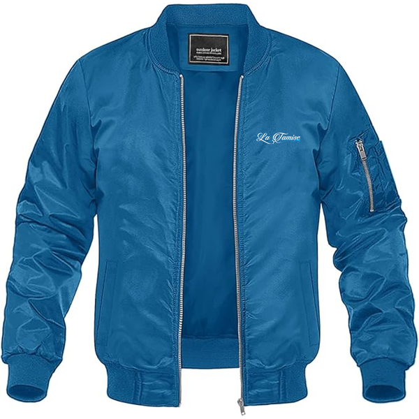 Men's La Tamise Logo Lightweight Bomber Jacket Windbreaker Softshell Varsity Jacket Coat