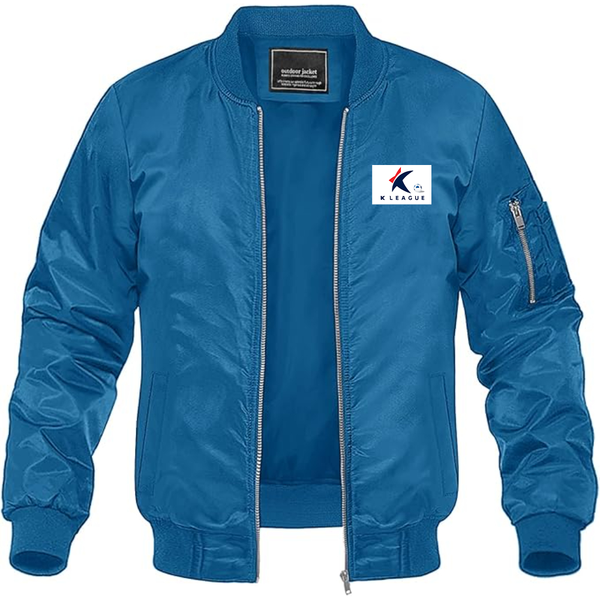 Men's  K League  Logo Lightweight Bomber Jacket Windbreaker Softshell Varsity Jacket Coat