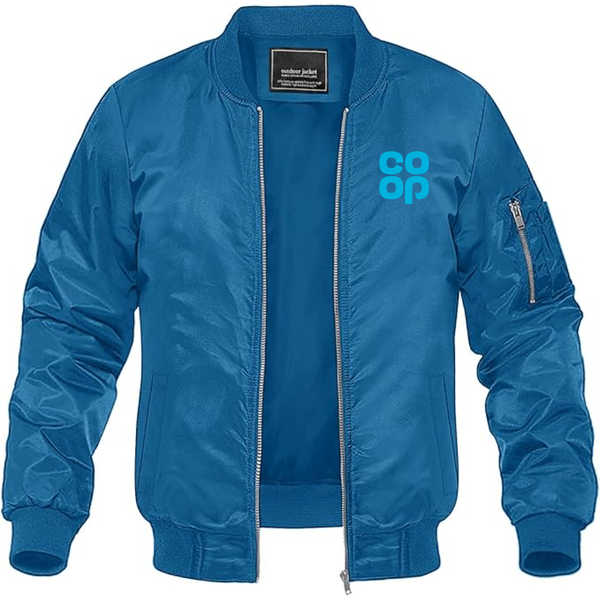 Men's CoOp Lightweight Bomber Jacket Windbreaker Softshell Varsity Jacket Coat