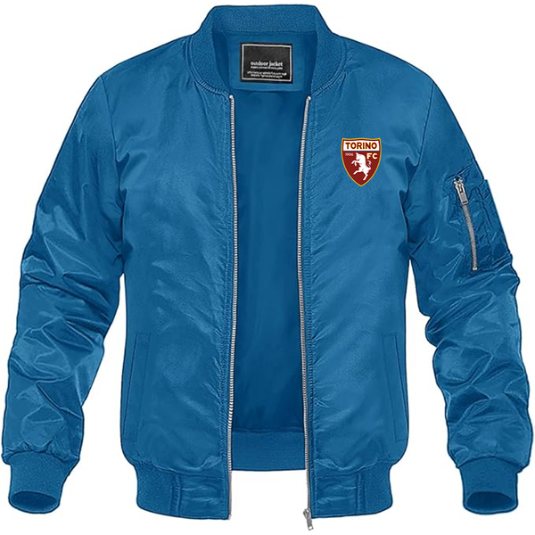 Men's Torino Soccer   Lightweight Bomber Jacket Windbreaker Softshell Varsity Jacket Coat
