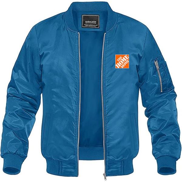 Men's The Home Depot Lightweight Bomber Jacket Windbreaker Softshell Varsity Jacket Coat