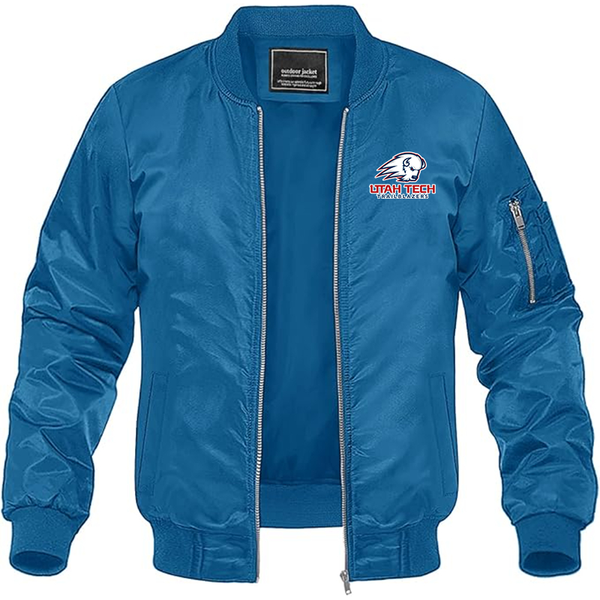 Men's Utah Tech Trailblazers Lightweight Bomber Jacket Windbreaker Softshell Varsity Jacket Coat