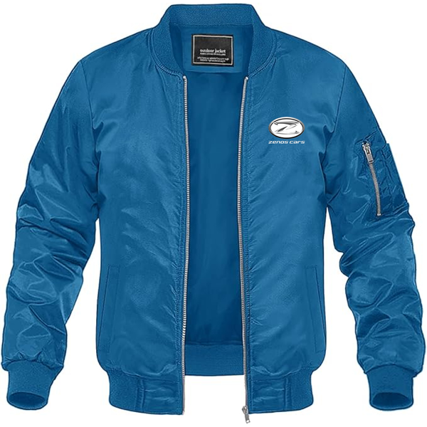 Men's Zenos Cars Logo Lightweight Bomber Jacket Windbreaker Softshell Varsity Jacket Coat
