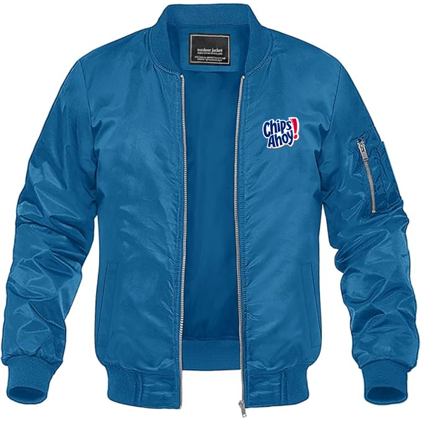 Men's  Chips Ahoy Lightweight Bomber Jacket Windbreaker Softshell Varsity Jacket Coat