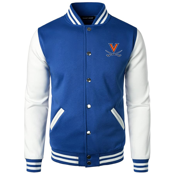 Men's  Virginia Cavaliers Varsity Baseball Jacket Cotton Blend Letterman Jackets