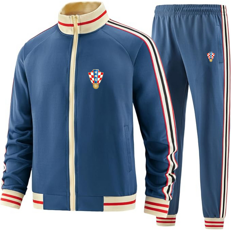 Men's  Croatia National Soccer Team - Premium Two-Piece Designer Tracksuit