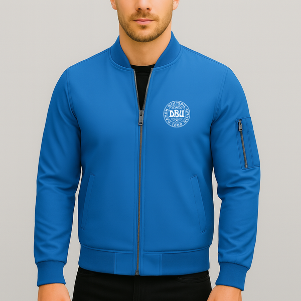 Men's Denmark Soccer Lightweight Bomber Jacket Windbreaker Softshell Varsity Jacket Coat