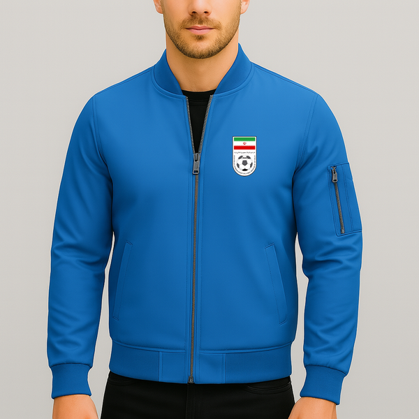 Men's Iran National Soccer Team Lightweight Bomber Jacket Windbreaker Softshell Varsity Jacket Coat