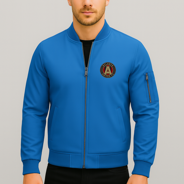 Men's Atlanta United FC Lightweight Bomber Jacket Windbreaker Softshell Varsity Jacket Coat